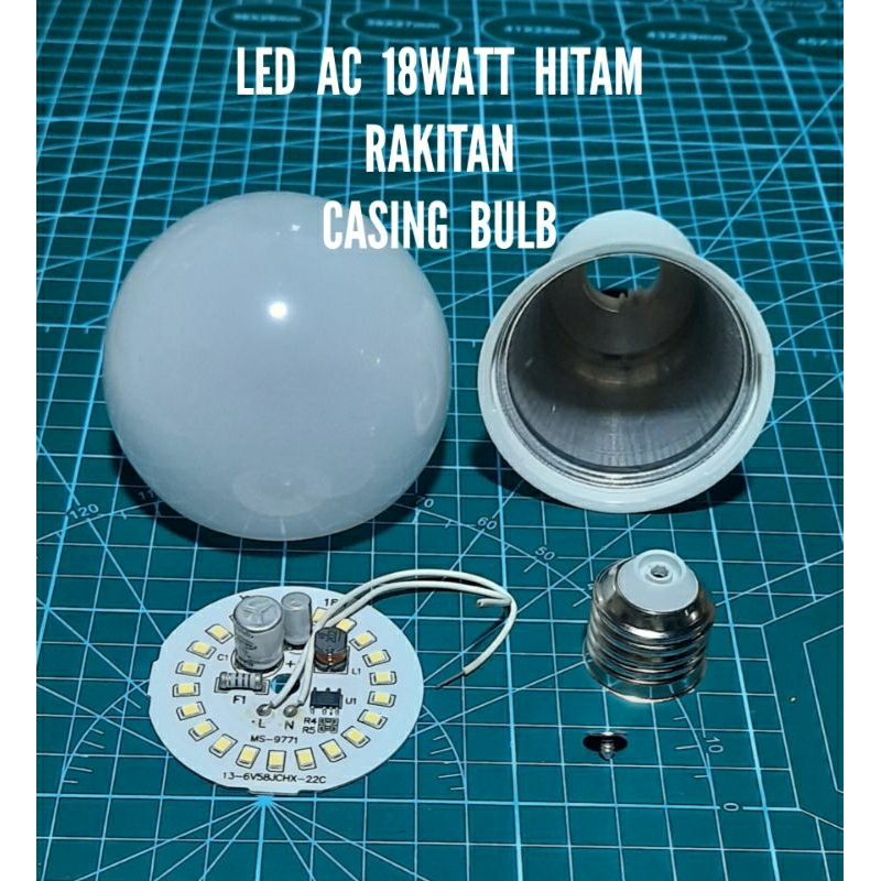 LED AC 5WATT - 18WATT HITAM, 1SET CASING BM