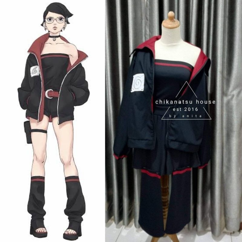 Sarada Uchiha anime Boruto Timeskip Cosplay Costume