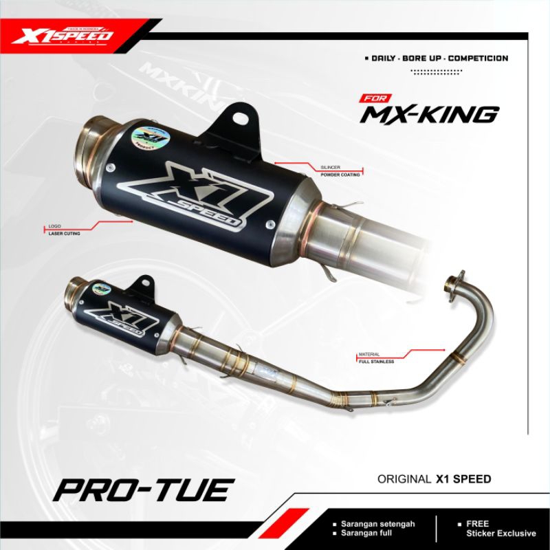 KNALPOT ORIGINAL X1 SPEED For  •MX king •MX New •MX Old Type Roadrace/ Komorod