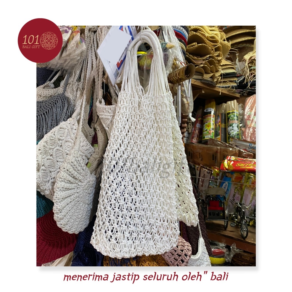 101BALIGIFT - Tas pantai totebag rajut knit khas bali