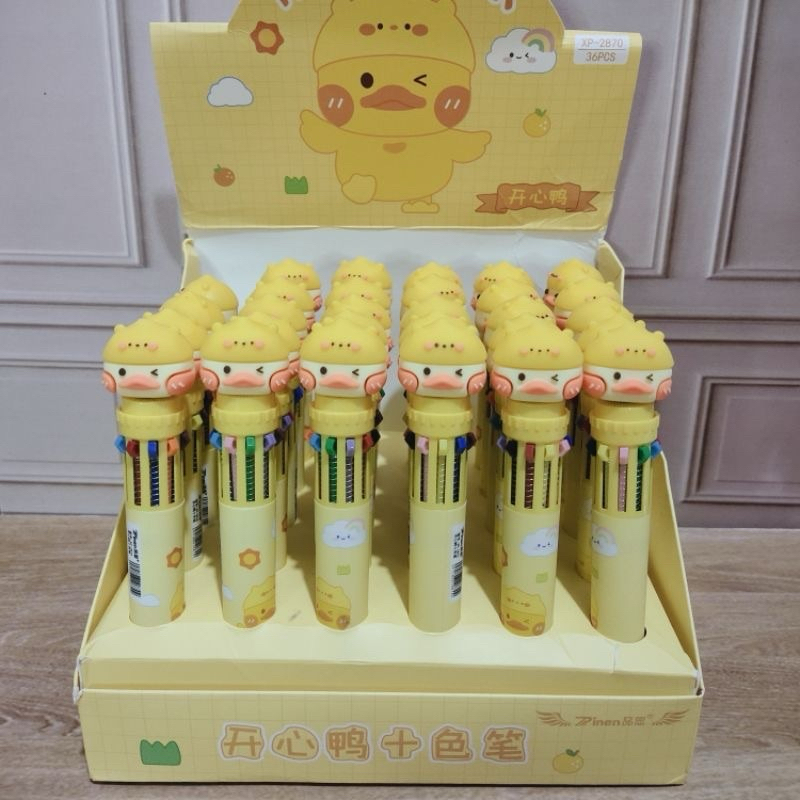 

[COD] Pen 10 warna motif bebek / dino / astronot / pulpen 10 warna