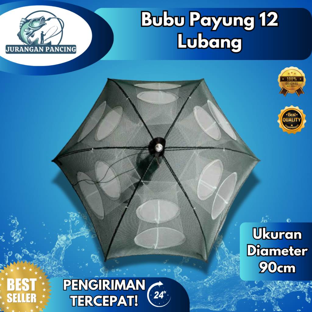 bubu payung 12 lobang/Perangkap Bubu Payung 12 Lubang Alat Jaring Pancing Jala Ikan