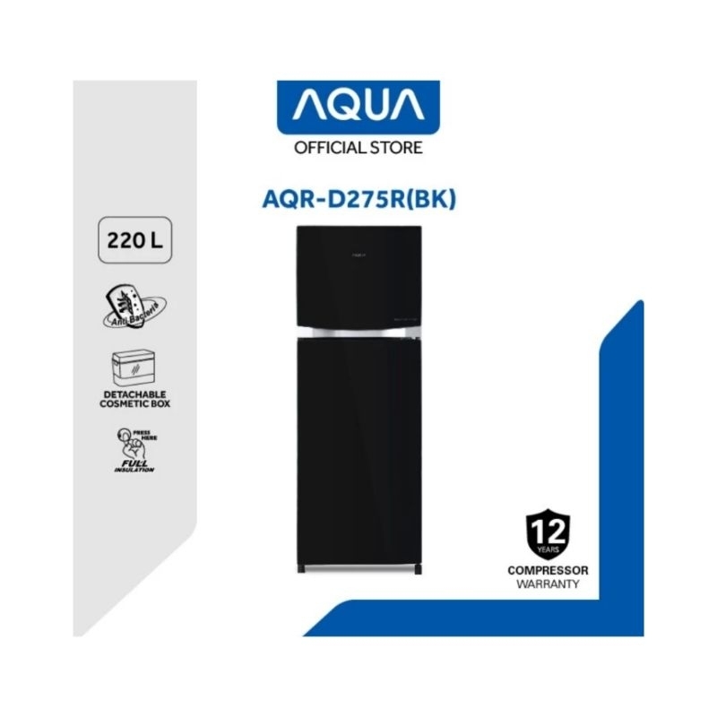 Kulkas Aqua 2 Pintu AQR D275R (BK) Iverter