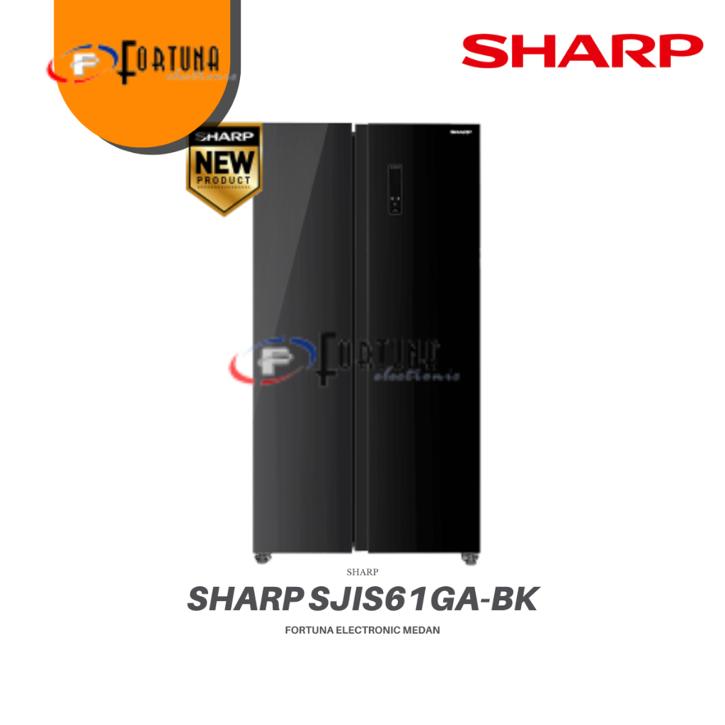 SHARP KULKAS INVERTER SJ-IS61G-BK SIDE BY SIDE SJ IS61GBK SJIS61GBK GARANSI RESMI