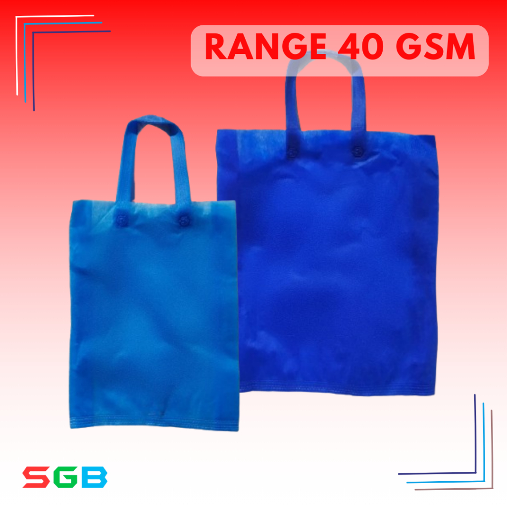 

40 GSM - 1 LUSIN 12 pc Tas Spunbond Handle Press Lipat Samping 30x40x8 dan 38x45x8 - KETEBALAN 40 GSM