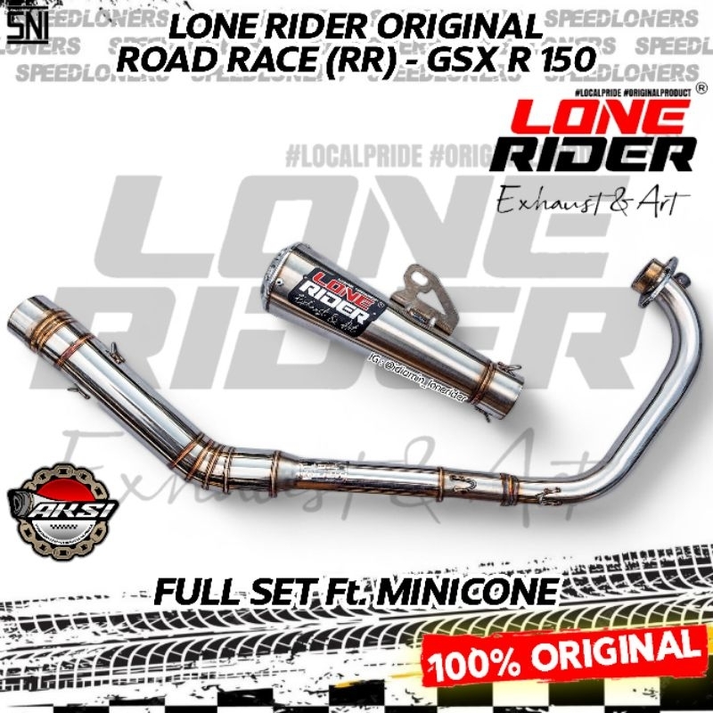 LONE RIDER ORIGINAL Knalpot LR GSX R 150 Road Race RR Silincer Minicone Full System