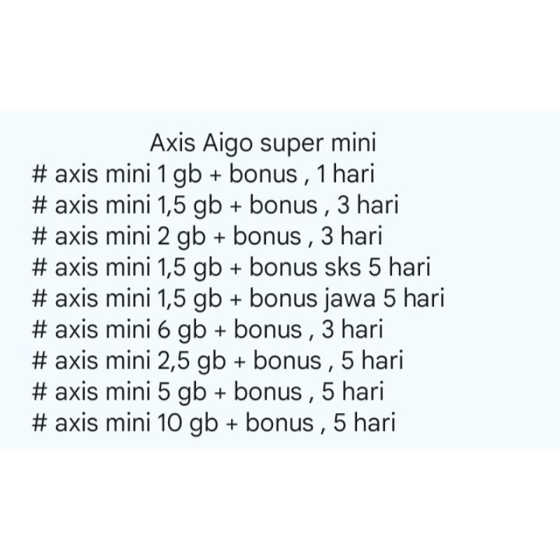 Axis aigo super mini