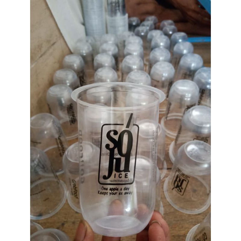 Sablon Cup minuman Gelas Custom 14oz 16oz 18oz 22oz FREE DESAIN