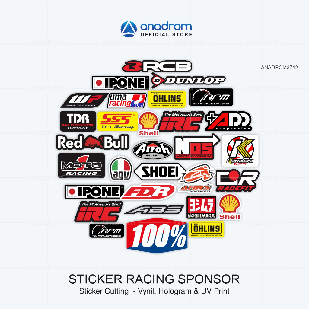 Stiker Sponsor Motor Racing | Stiker Motor Viral | Stiker Motor Keren | Stiker Emblem Motor Aestheti