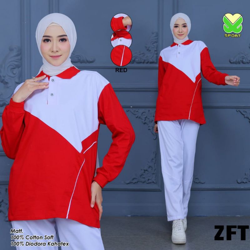 SETELAN OLAHRAGA WANITA/BAJU OLAHRAGA PEREMPUAN/BAJU MERAH PUTIH