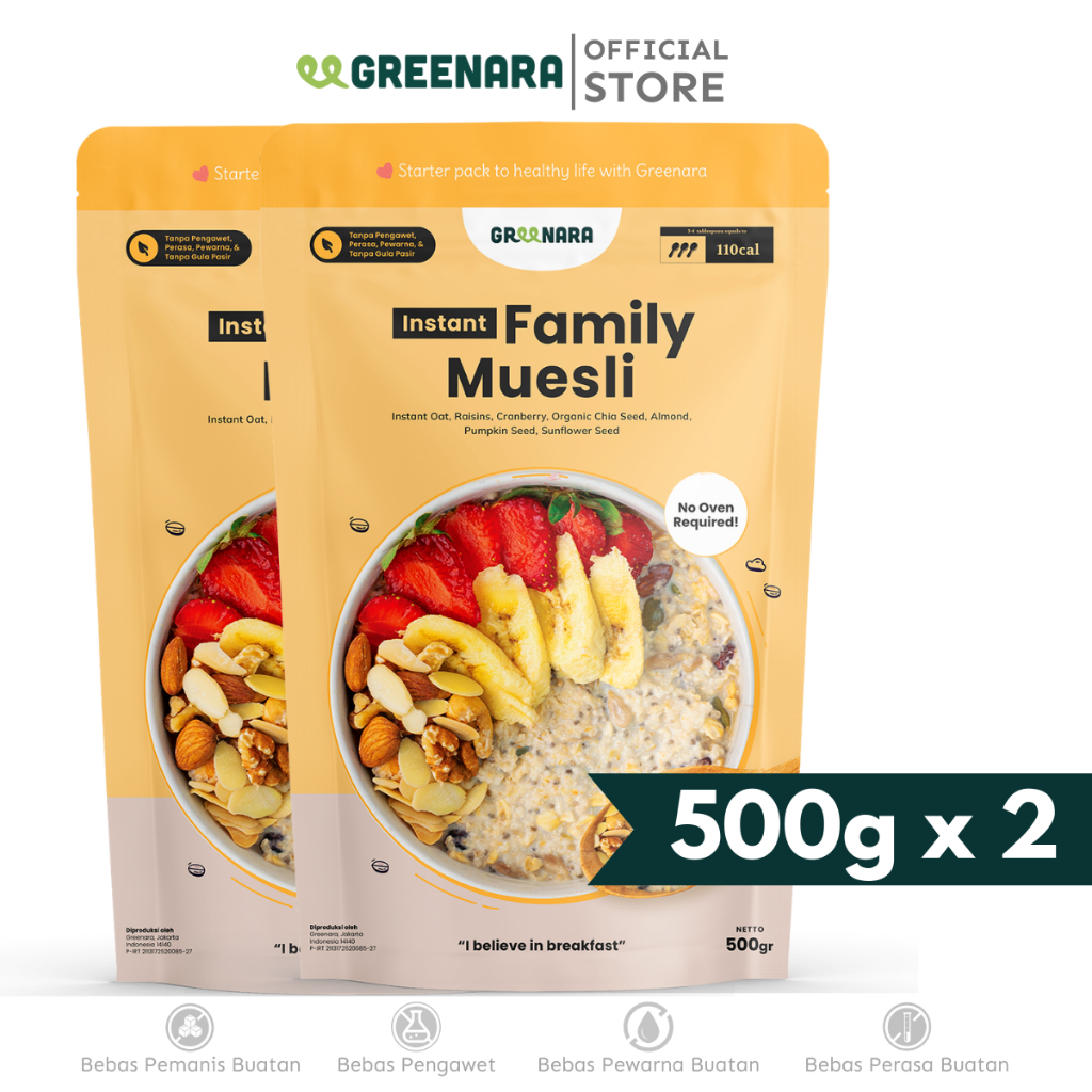 

Greenara - Instant Family Muesli 1kg / Sarapan Sehat