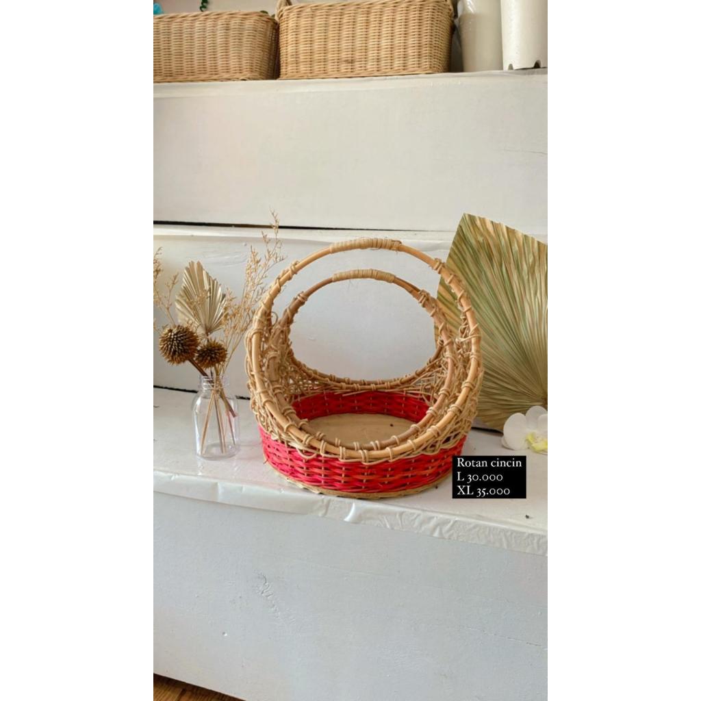Rotan cincin bulat hiasan bahan seserahan hantaran nikah