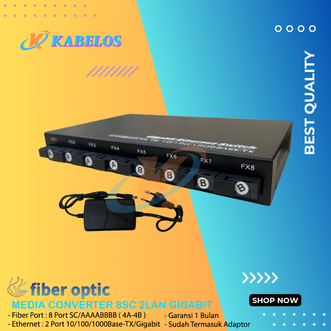 Ethernet Fiber Switch 8 SC 2 Port Gigabit /8 FO 2 Gigabit LAN