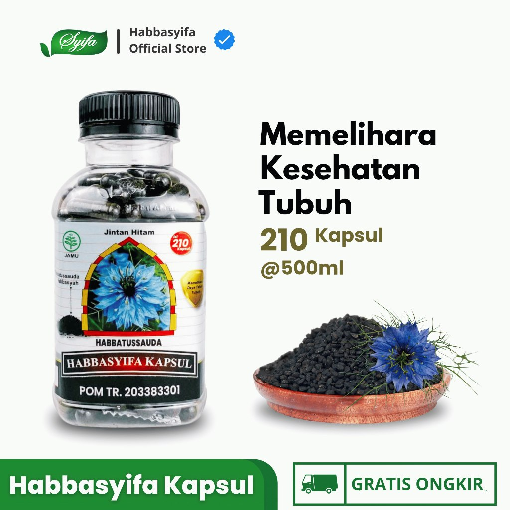 Habbasyifa Serbuk 210 Kapsul Serbuk Habbatussauda Murni Habasyi Jinten Hitam l Kapsul Jintan