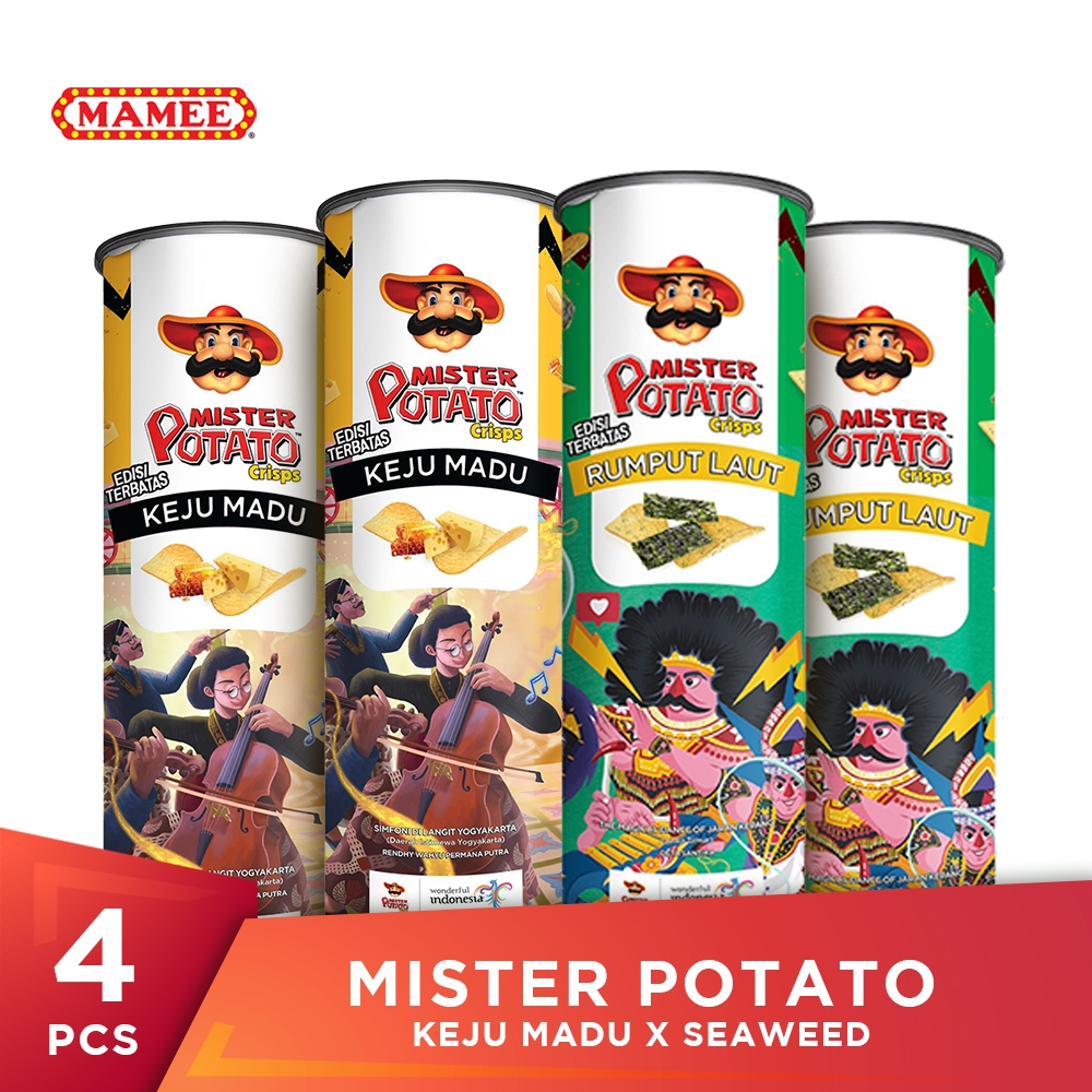 

Mister Potato Crisps Keju Madu x Seaweed Multipack 4 pcs