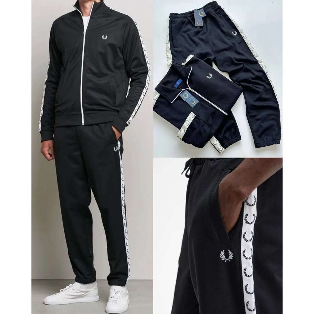 FredPerry Taped Track Jacket & Jogger Pants