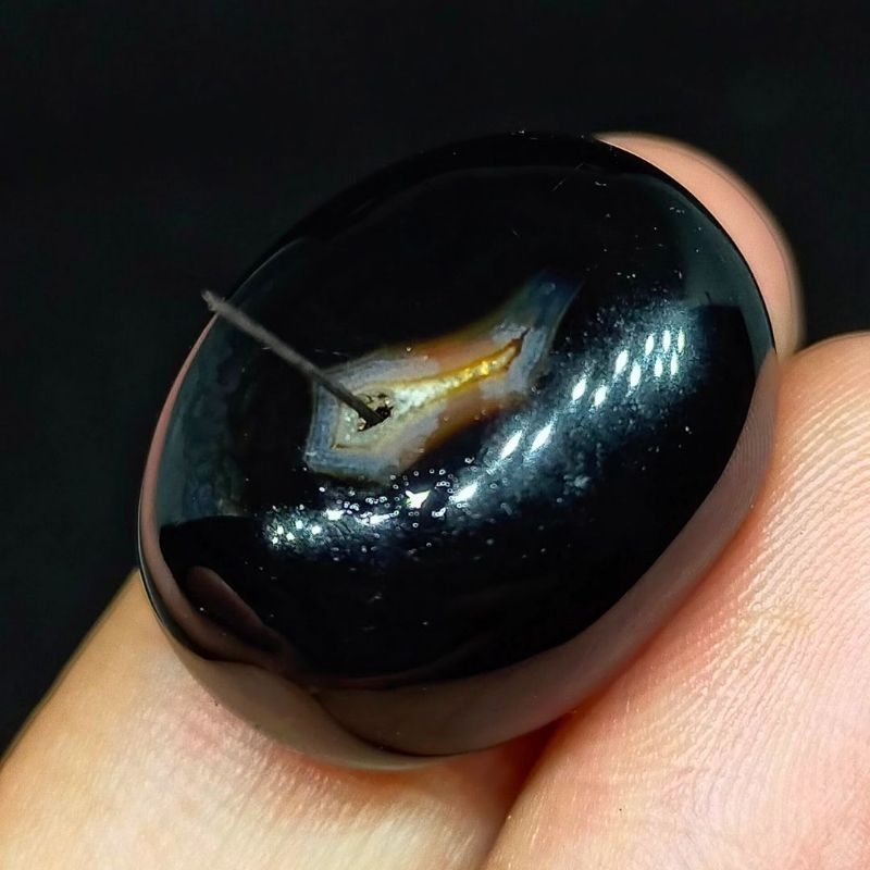 Batu akik asli yaman combong serambut (asli alam)