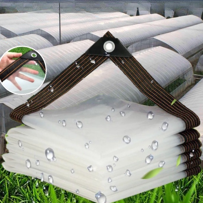 Terpal Plastik Bening / Tirai Putih Transparan Studio Outdoor / Terpal Transparan Anti Air Untuk Tan
