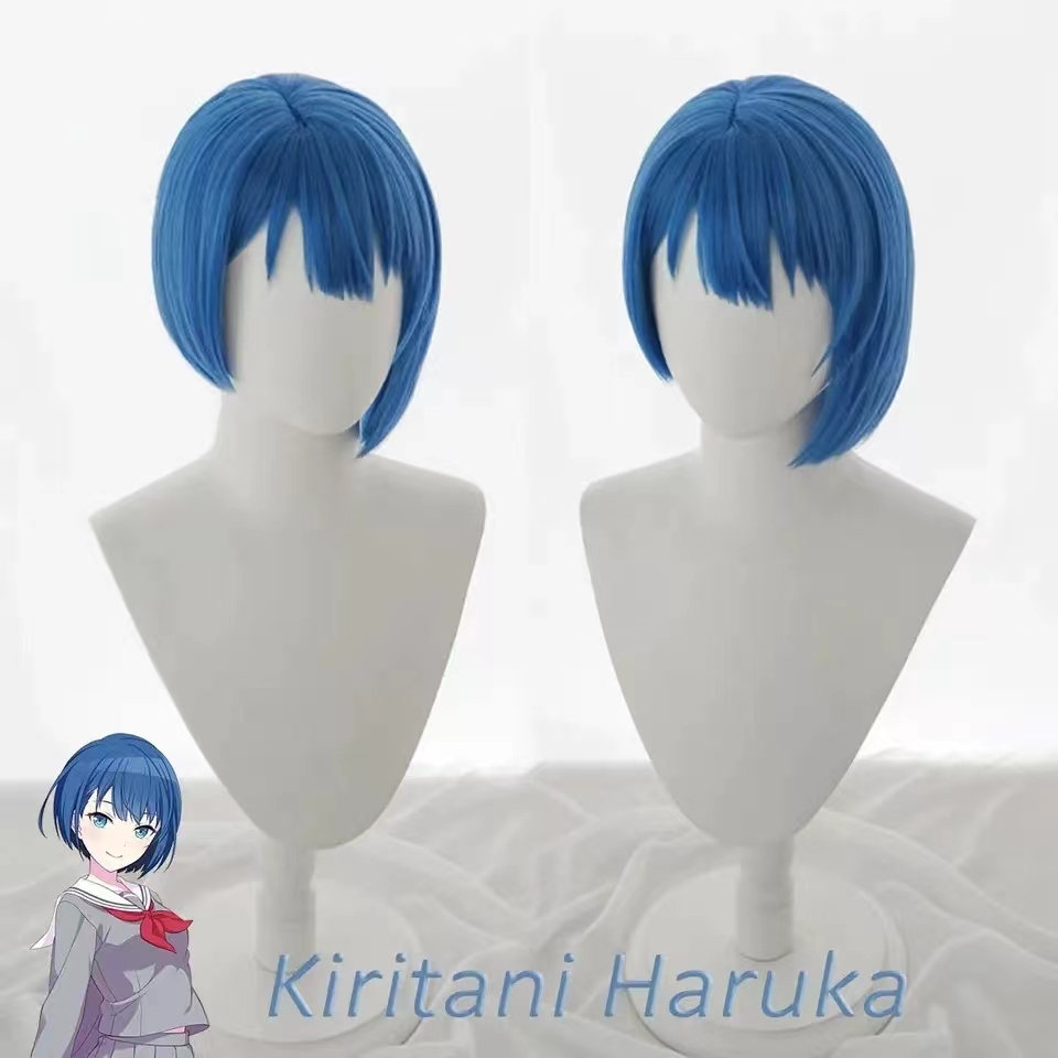 Kiritani Haruka Blue 32cm Cosplay Wig Project SEKAI COLORFUL STAGE Heat Resistant Synthetic Hair Kir