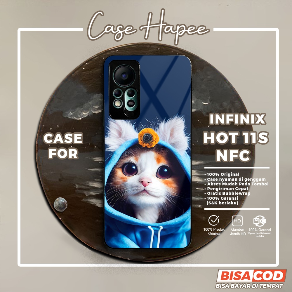 Case Infinix Hot 11s Nfc Casing Infinix Hot 11s Nfc [MEOW] Casehapee Case Glossy Case Aesthetic Cust