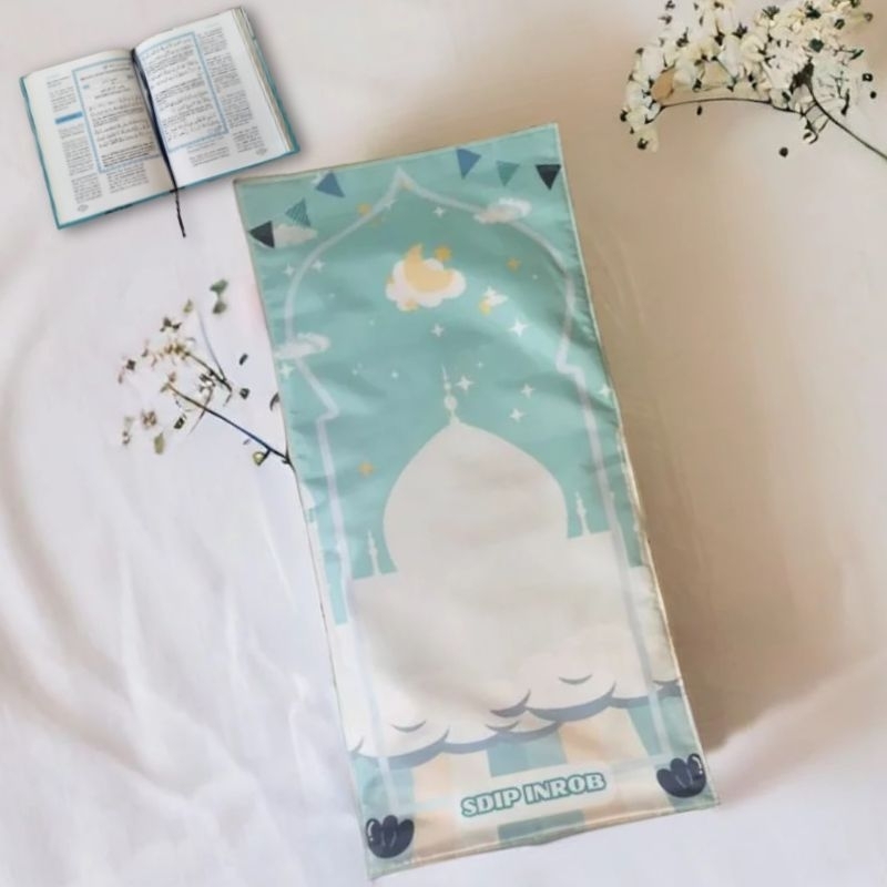 Sajadah Travel Custom Nama Souvenir Sejadah Anak SD TK Perempuan Laki Hadiah Ultah Khitanan Syukuran