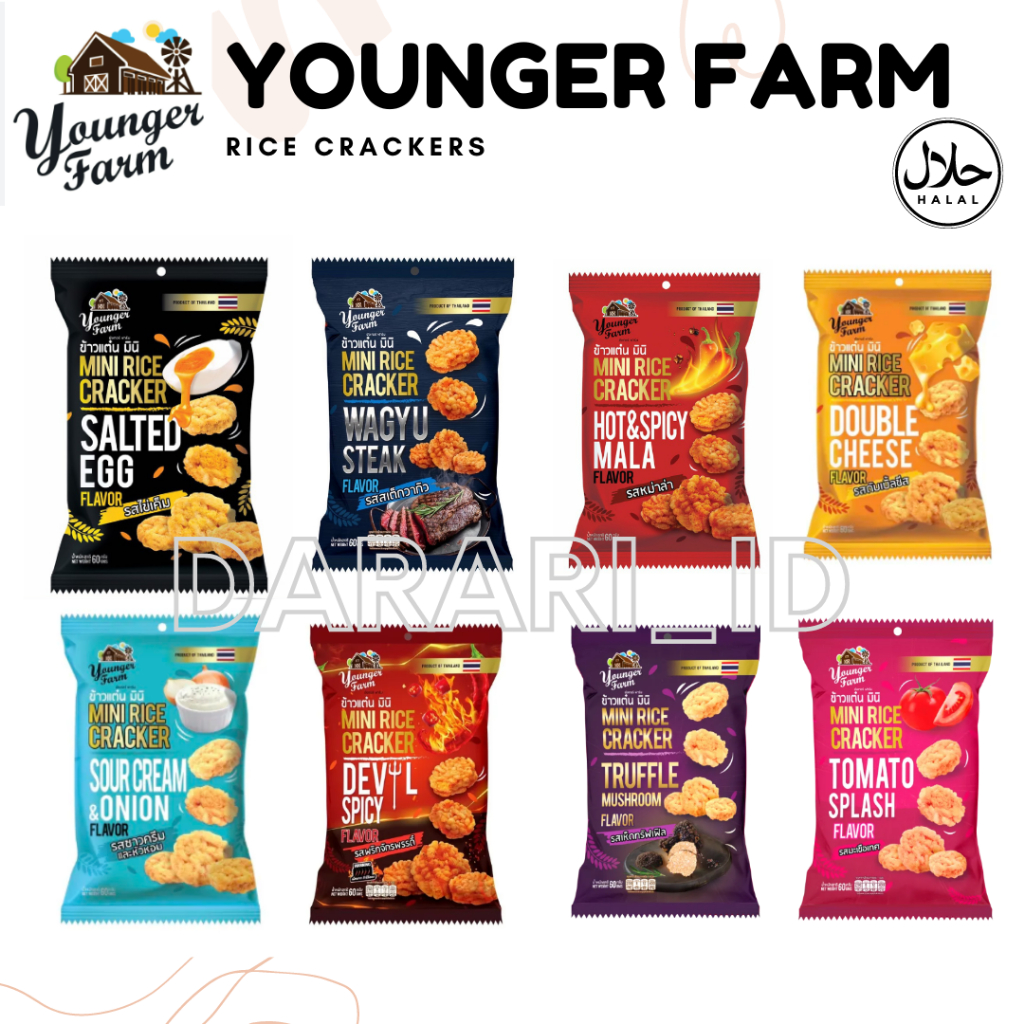 

RICE CRACKERS RENGGINANG YOUNGER FARM SNACK HALAL THAILAND TRUFFLE