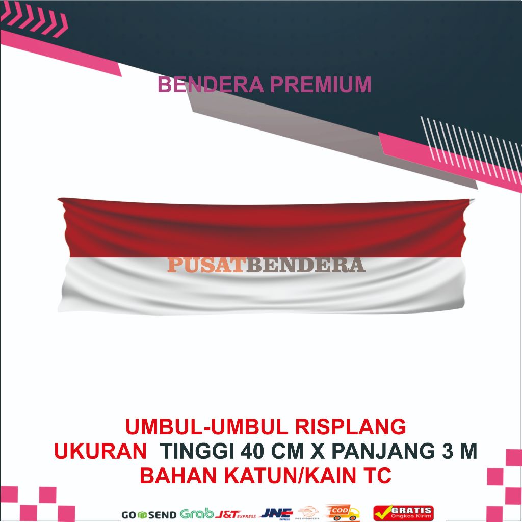Bahan Katun Bendera Risplang Umbul umbul Merah Putih