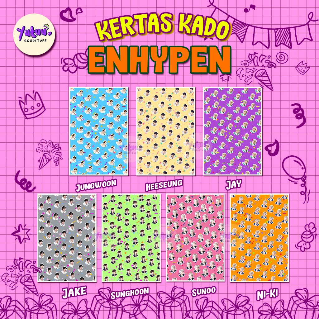 

ENHYPEN KERTAS KADO / KERTAS KADO KPOP ( MIN PEMBELIAN 4 PCS )