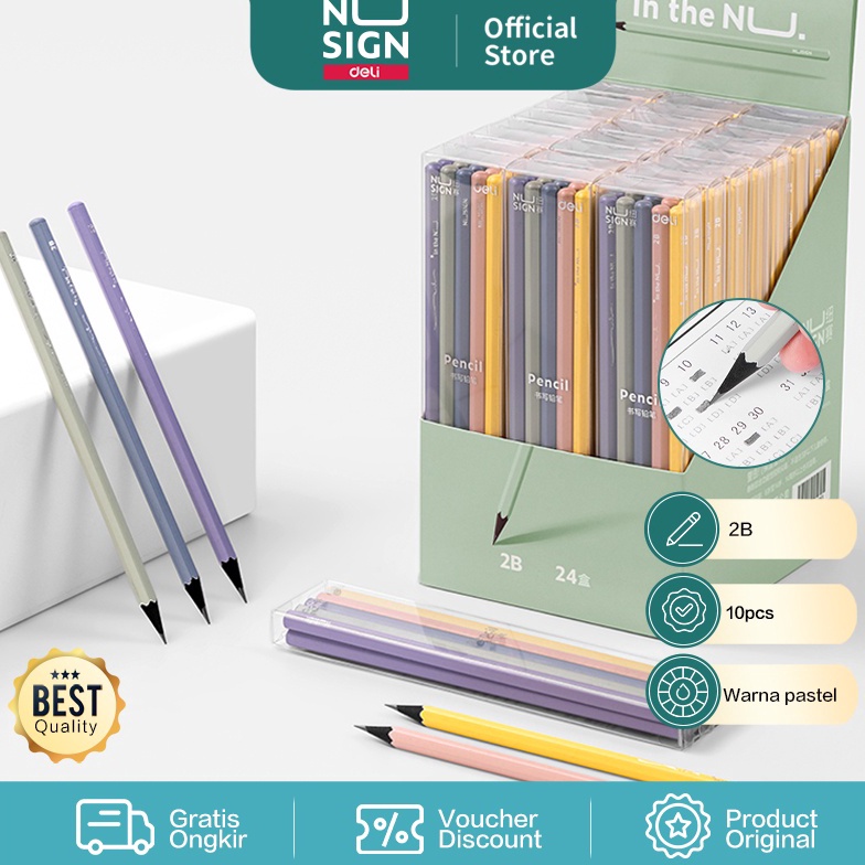 

Nusign Graphite Pencil Pensil 2B Warna Lucu Non Toxic NS724 KODE O8C9