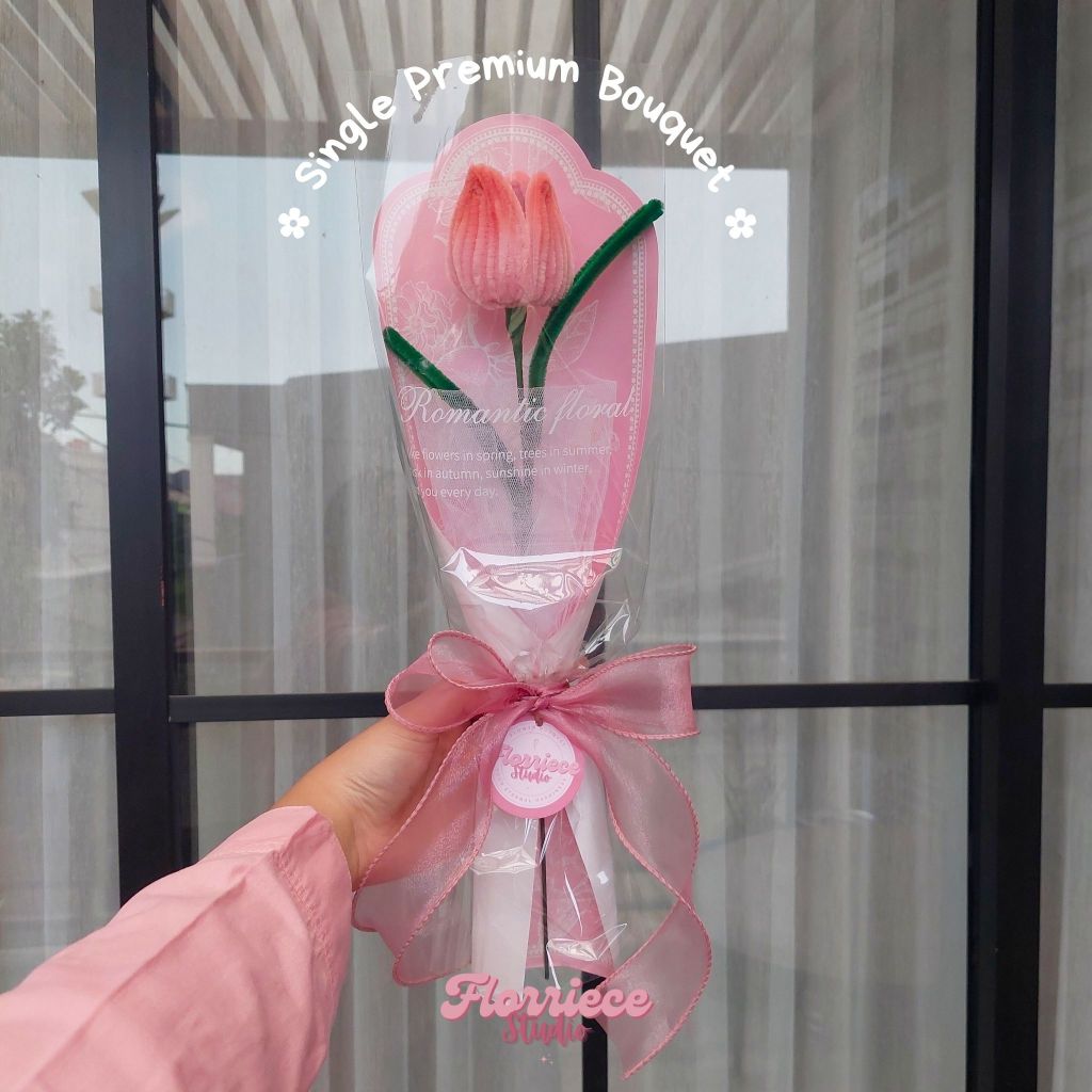 Single Flower Premium Bouquet By Florriece Studio | Buket Kawat Bulu | Bujet Tangerang | Buket Wisud