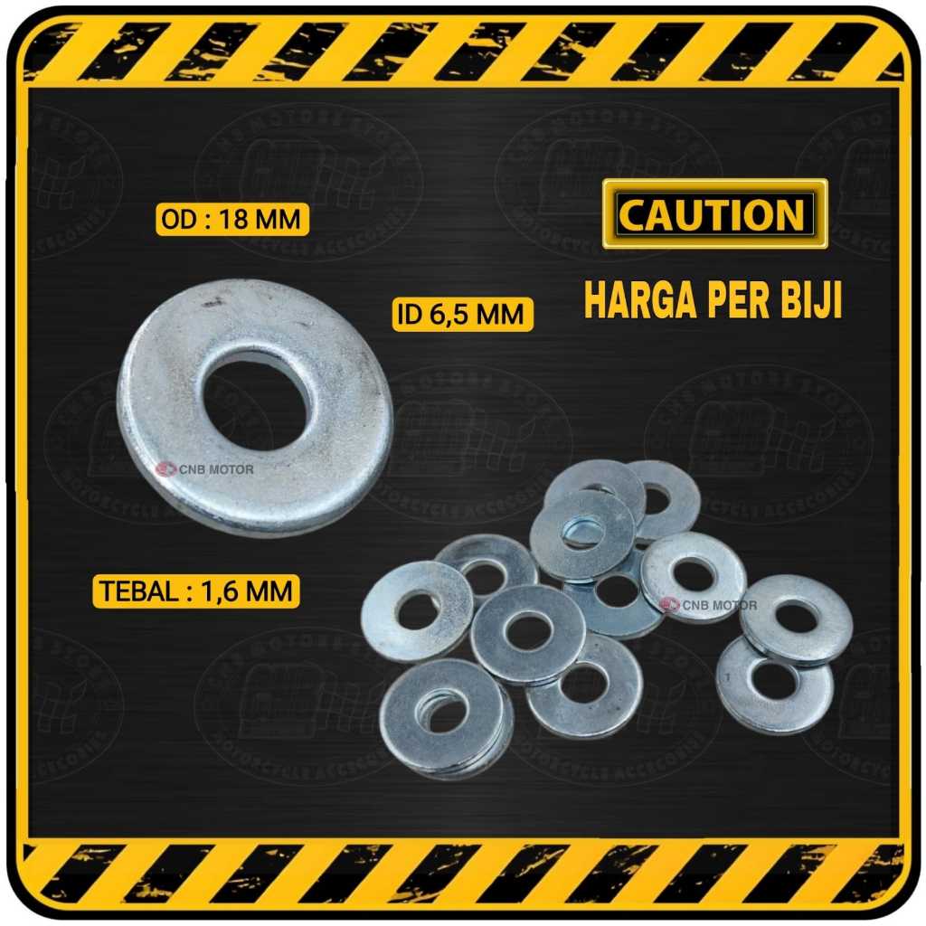 Ring Body F1ZR dsb M6 x 18 | M6x18 || Setara untuk Baut Kunci 10 Lebar 18 mm Tebal 1,5 mm
