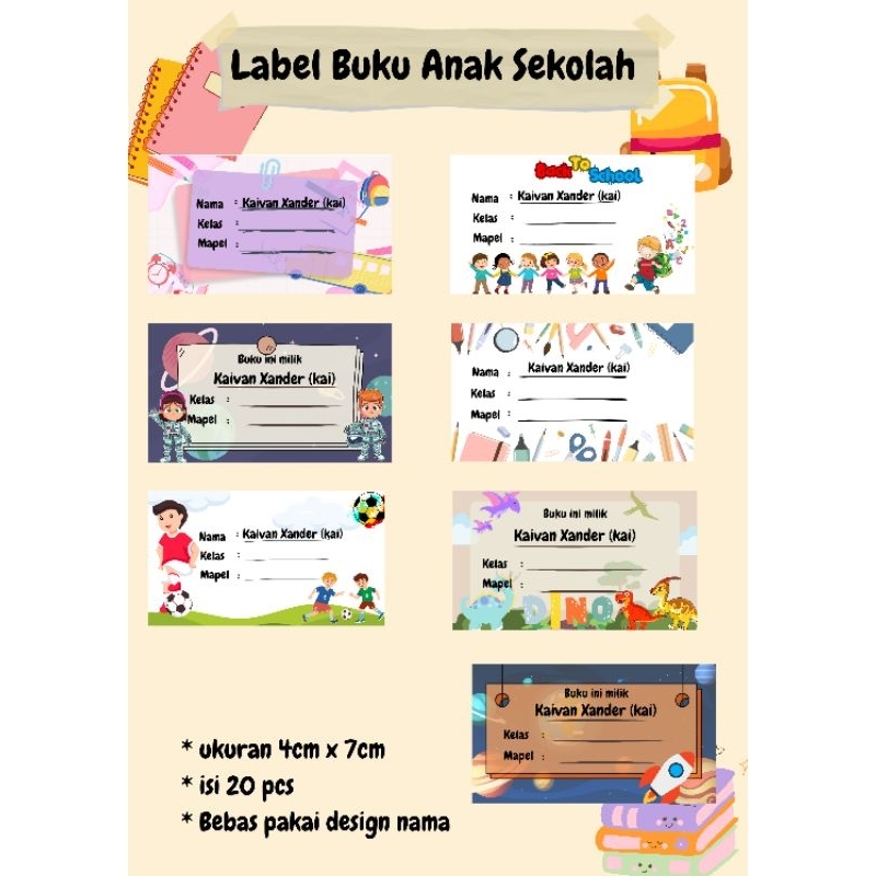 

STICKER LABEL NAMA BUKU SEKOLAH (BOY EDITION)//Sticker Buku Anak//Sticker Buku Sekolah//Label Buku Anak//Label Buku Sekolah