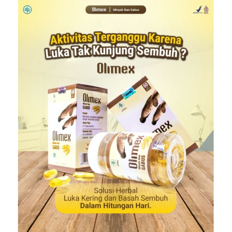 Olimex Minyak Ikan Gabus Original, isi 60 Kapsul, Obat herbal berkualitas tinggi dan aman untuk diko