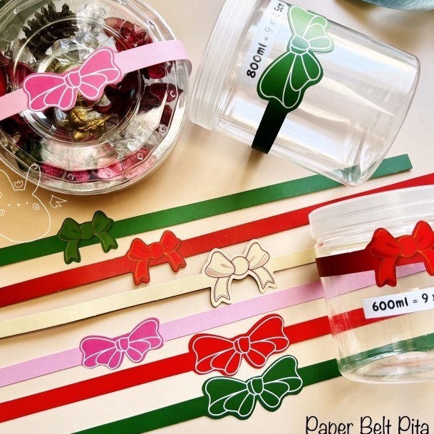 

Hot 2pcs Paper Belt Pita PBP Sleeve Kotak Segel Sabuk Natal Lebaran Sincia PBP