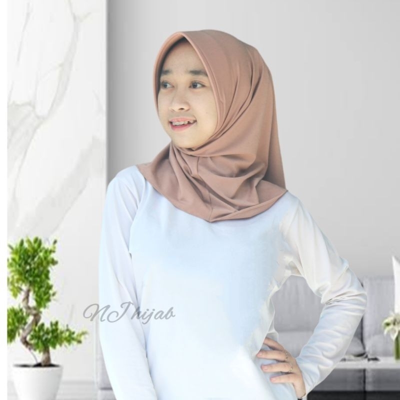 hijab sport instan polos kerudung olahraga volly