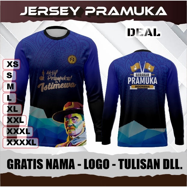 jersey pramuka kaos pramuka printing custom gratis nama logo tulisan dll