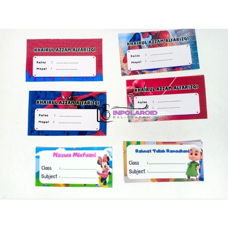 

(Motif Cowo) Isi 10 Pelajaran Custom - Label Nama Buku - Bisa request tema