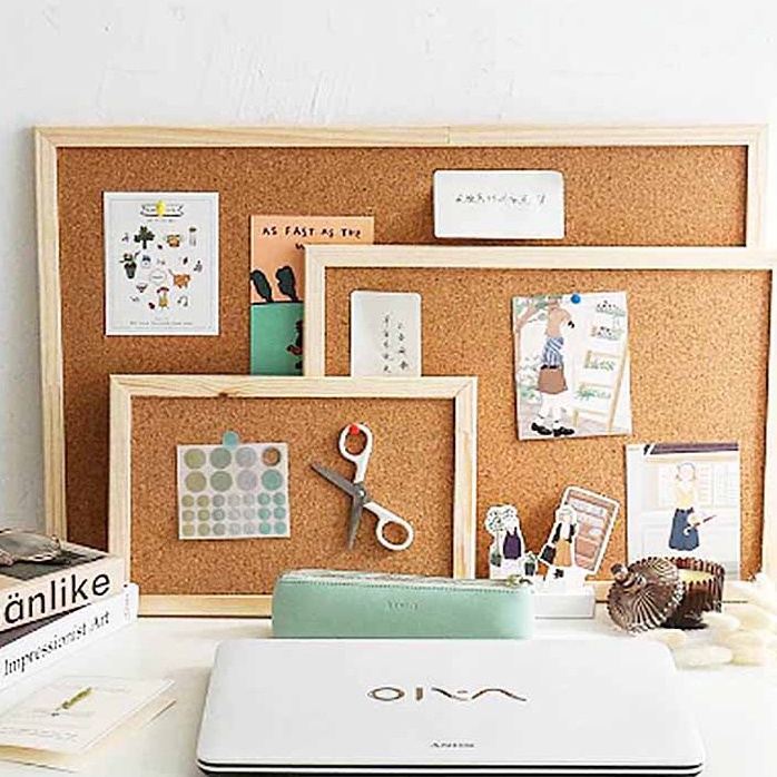 

KODE L4Y4 Note Memo Board Shop papan gabus cork board Wood Wall Hanging Message Bulletin Board Frame Notice julyforud