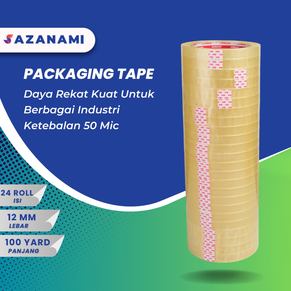 

KODE N5T5 ISOLASI BENING 12MM X 1Y SAZANAMI 12 LAKBAN SELOTIP BENING 1 PACK 24 ROLL