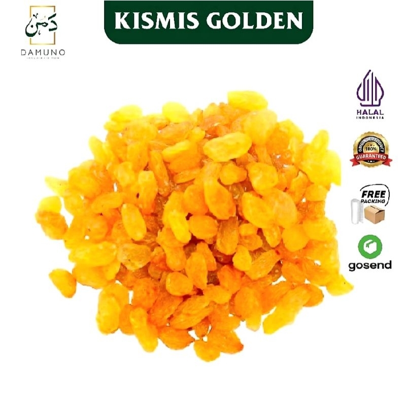 

Kismis Asam Manis Golden Raisin 1kg/Kismis Asam Manis Fresh Cocok Untuk Oleh-Oleh Haji & Umroh Camilan Sehat