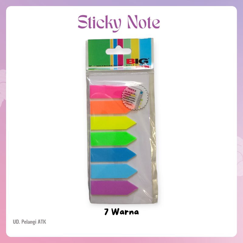 

♥️ pelangiatk ♥️ Sticky note plastik bentuk panah 7 Warna | stick marker | penanda buku | paste bookmark