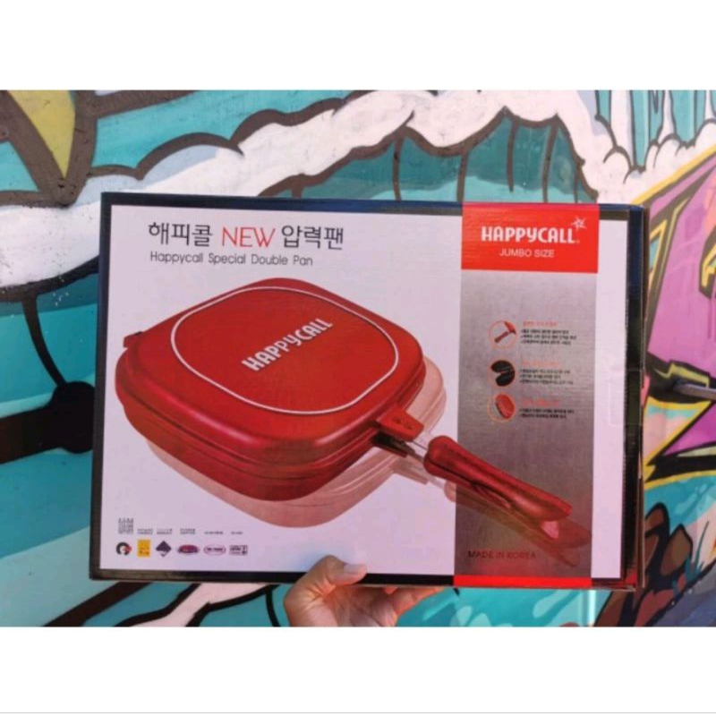 DOUBLE PAN HAPPY CALL ANTI LENGKET (ASLI ORIGINAL) Panggangan Happy Call Double Pan Big Size 32CM