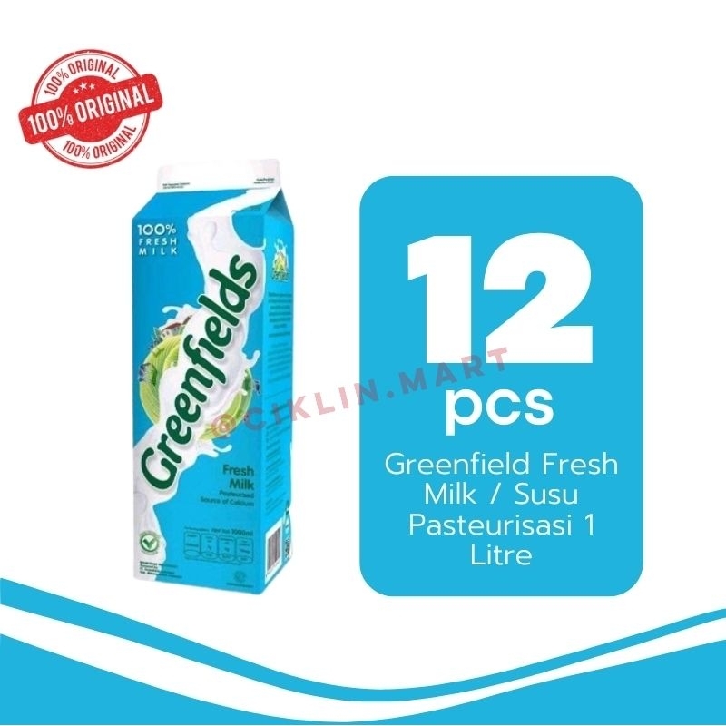 

[PRE-ORDER] Greenfields Fresh Milk / Susu Pasteurisasi 1 Karton isi 1Litre x 12