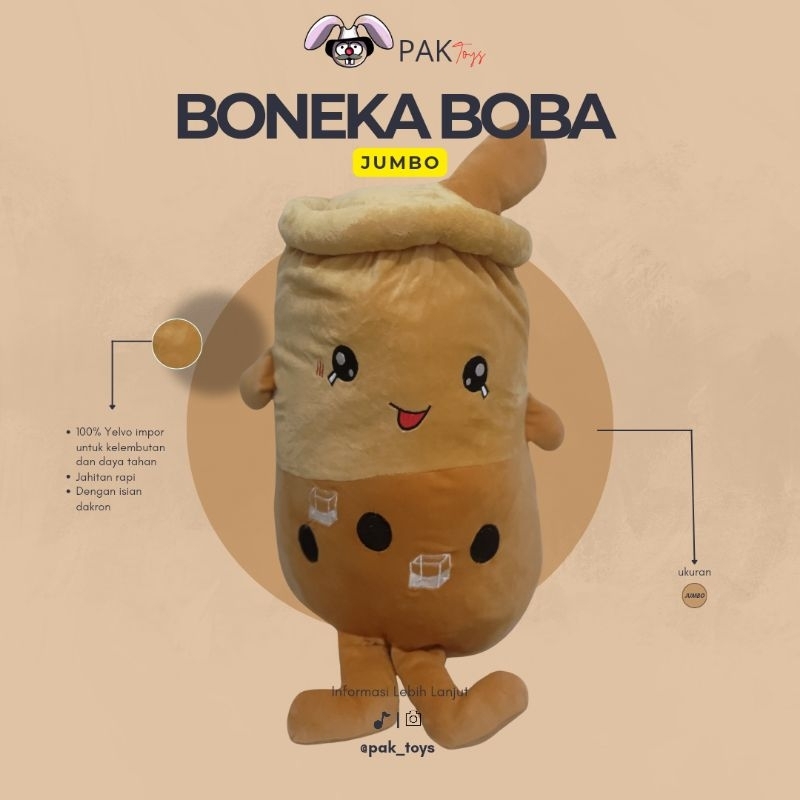 Boneka Boba Bahan Plush Kaki Tangan Lucu Ukuran Jumbo Halus lembut