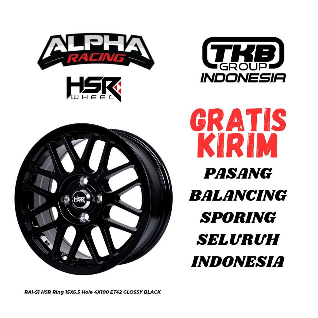 Velg Mobil Toyota Yaris Vios Calya Agya Honda Brio Mobilio Jazz Feed Civic Vti Hsr Rai S1R15