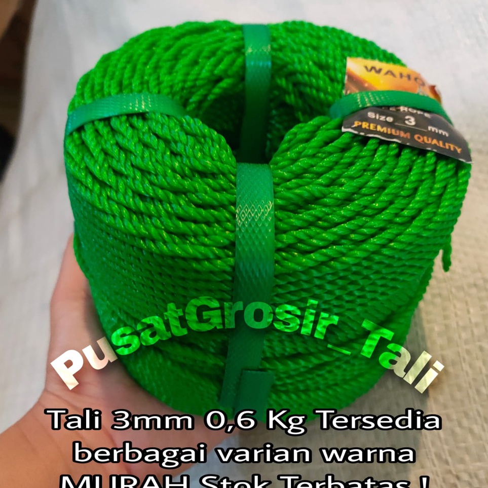 

KODE N3H2 Tali 3mm Tali Tambang 3mm PE 1 ROL 6 KG Murah