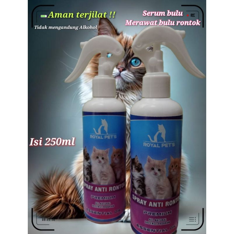 SPRAY ANTI RONTOK 250ml✨Serum Bulu Kucing✨Vitamin bulu kucing✨ Ampuh mengatasi bulu rontok