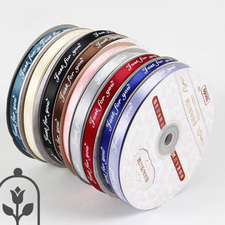 

Hemat 1ROLL Pita Ribbon Satin 1 CM Motif JUST FOR YOU Korea Kado Dekorasi Hampers Bouquet Panjang 45 meter Colourful Cantik Murah Kerajinan Tangan