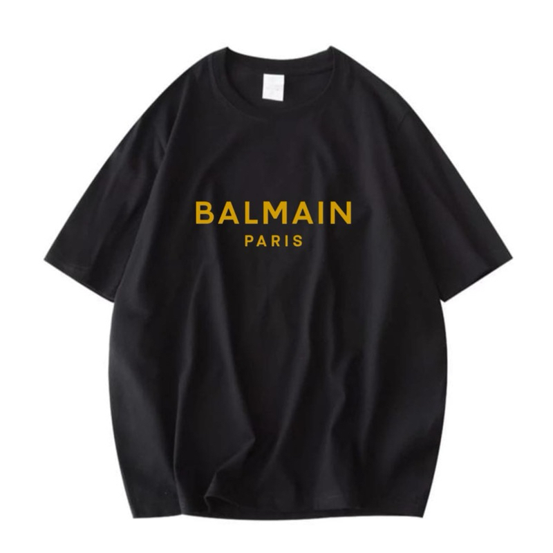 Baju kaos pria katun combed 24s balmain paris full teks