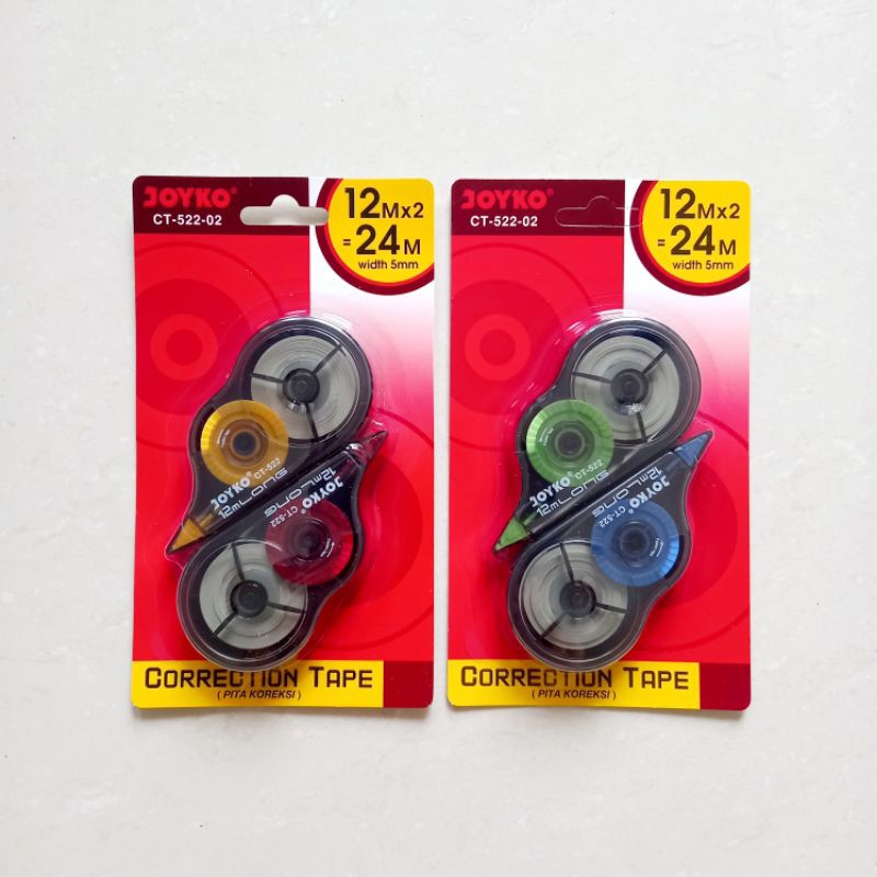 

[ PACK ISI 2 ] Correction Tape Pita Koreksi Tip-X Kertas - Joyko CT-522-02 isi 2